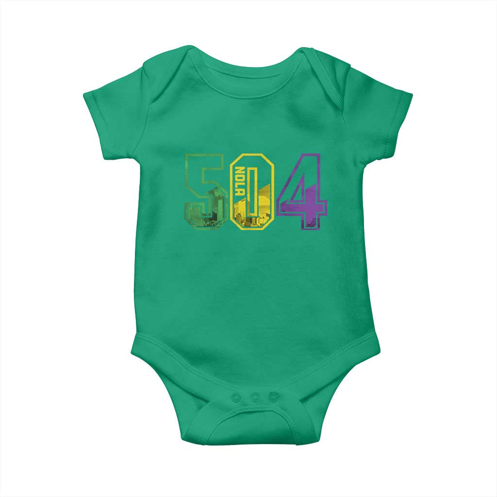 Mardi Gras 504 Nola New Orleans Louisiana LA Baby Onesie