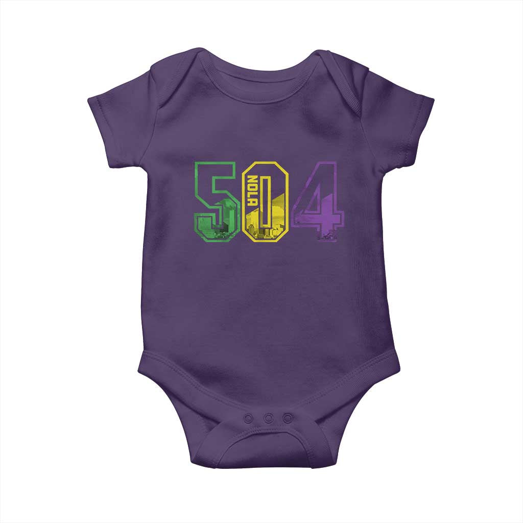 Mardi Gras 504 Nola New Orleans Louisiana LA Baby Onesie