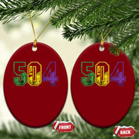 Mardi Gras 504 Nola New Orleans Louisiana LA Ceramic Ornament