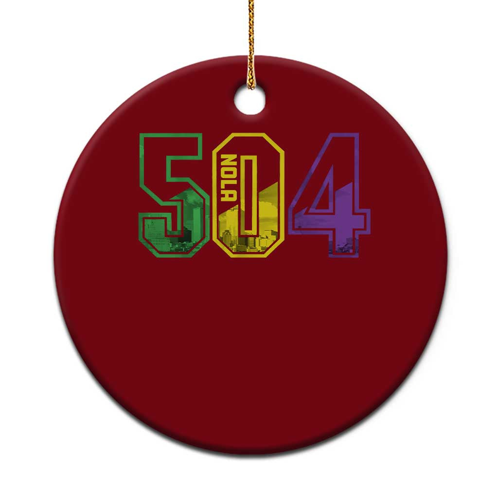 Mardi Gras 504 Nola New Orleans Louisiana LA Ceramic Ornament