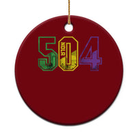 Mardi Gras 504 Nola New Orleans Louisiana LA Ceramic Ornament