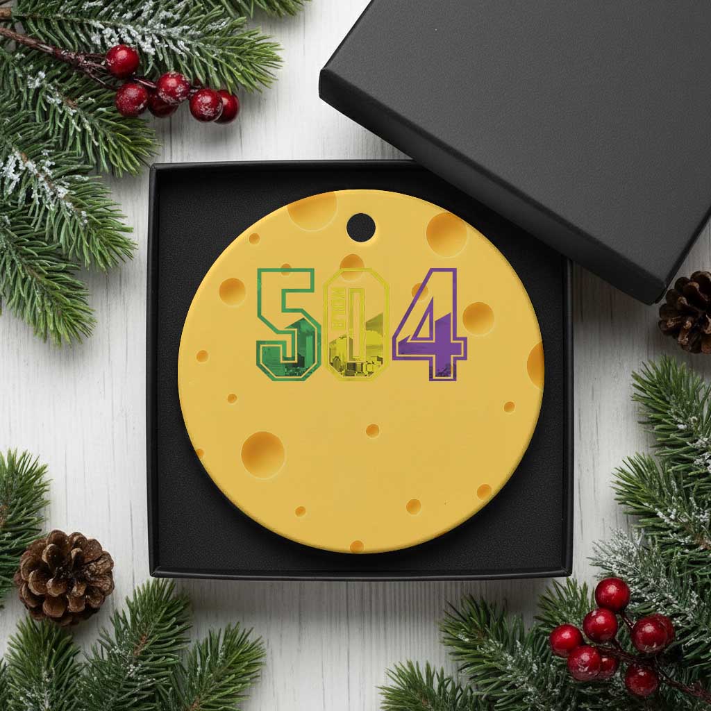 Mardi Gras 504 Nola New Orleans Louisiana LA Ceramic Ornament