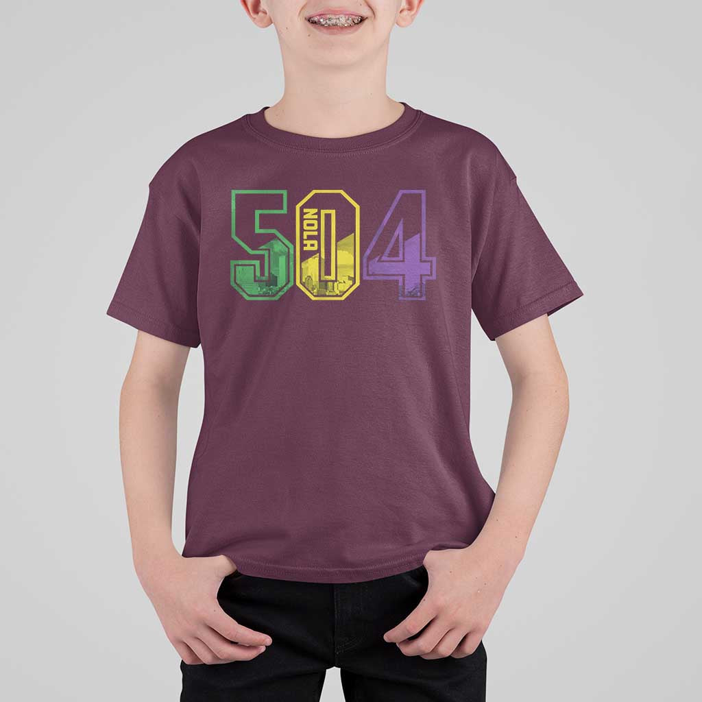 Mardi Gras 504 Nola New Orleans Louisiana LA T Shirt For Kid