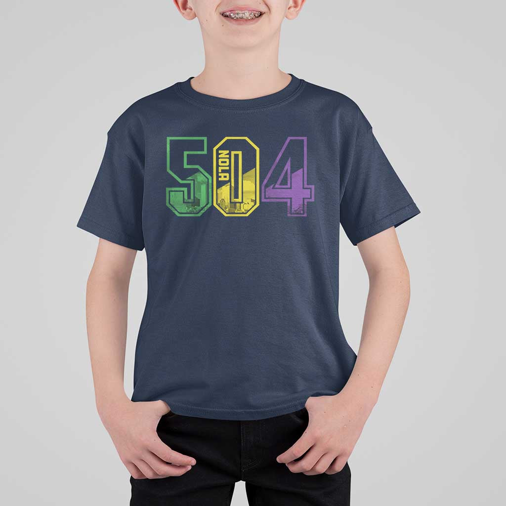 Mardi Gras 504 Nola New Orleans Louisiana LA T Shirt For Kid
