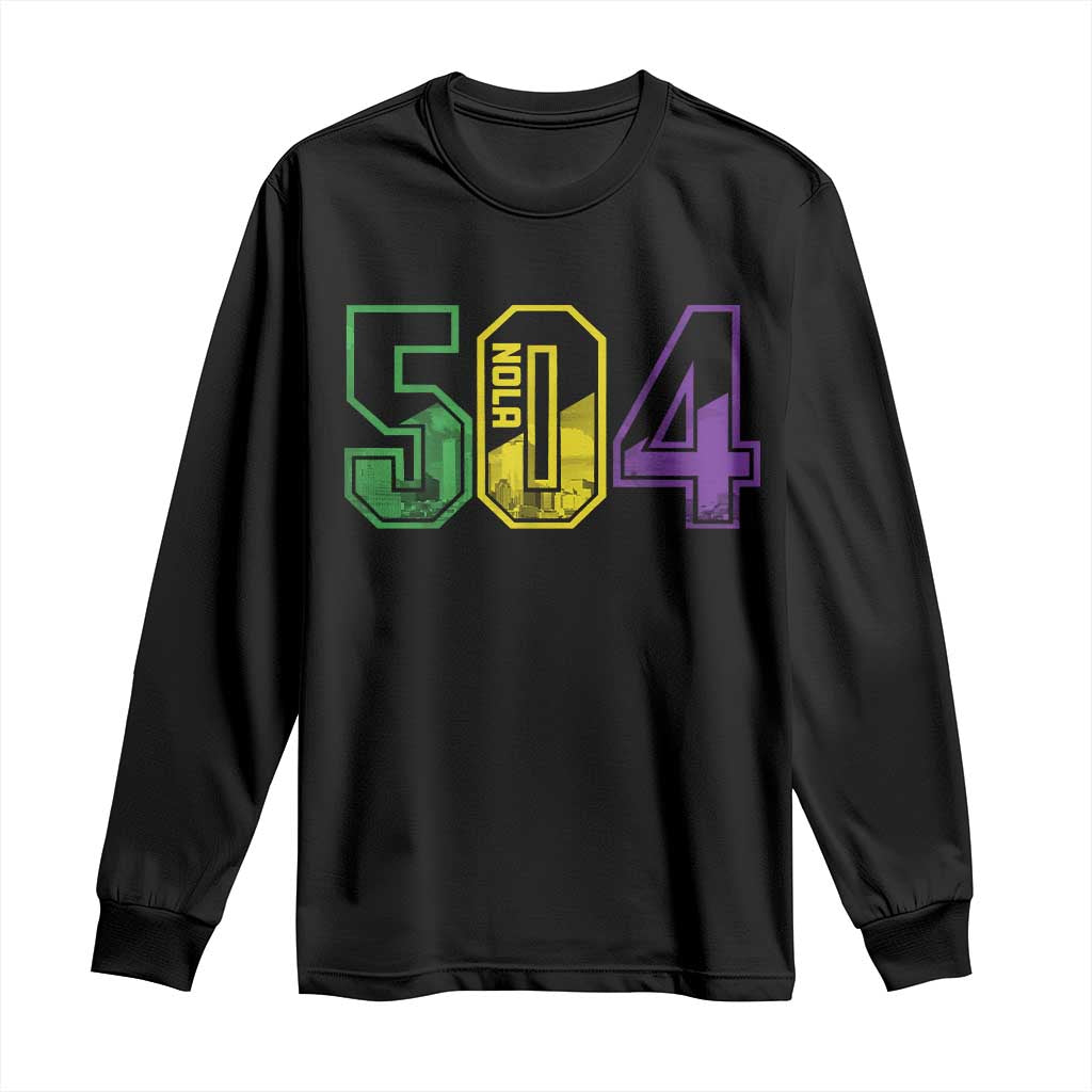 Mardi Gras 504 Nola New Orleans Louisiana LA Long Sleeve Shirt