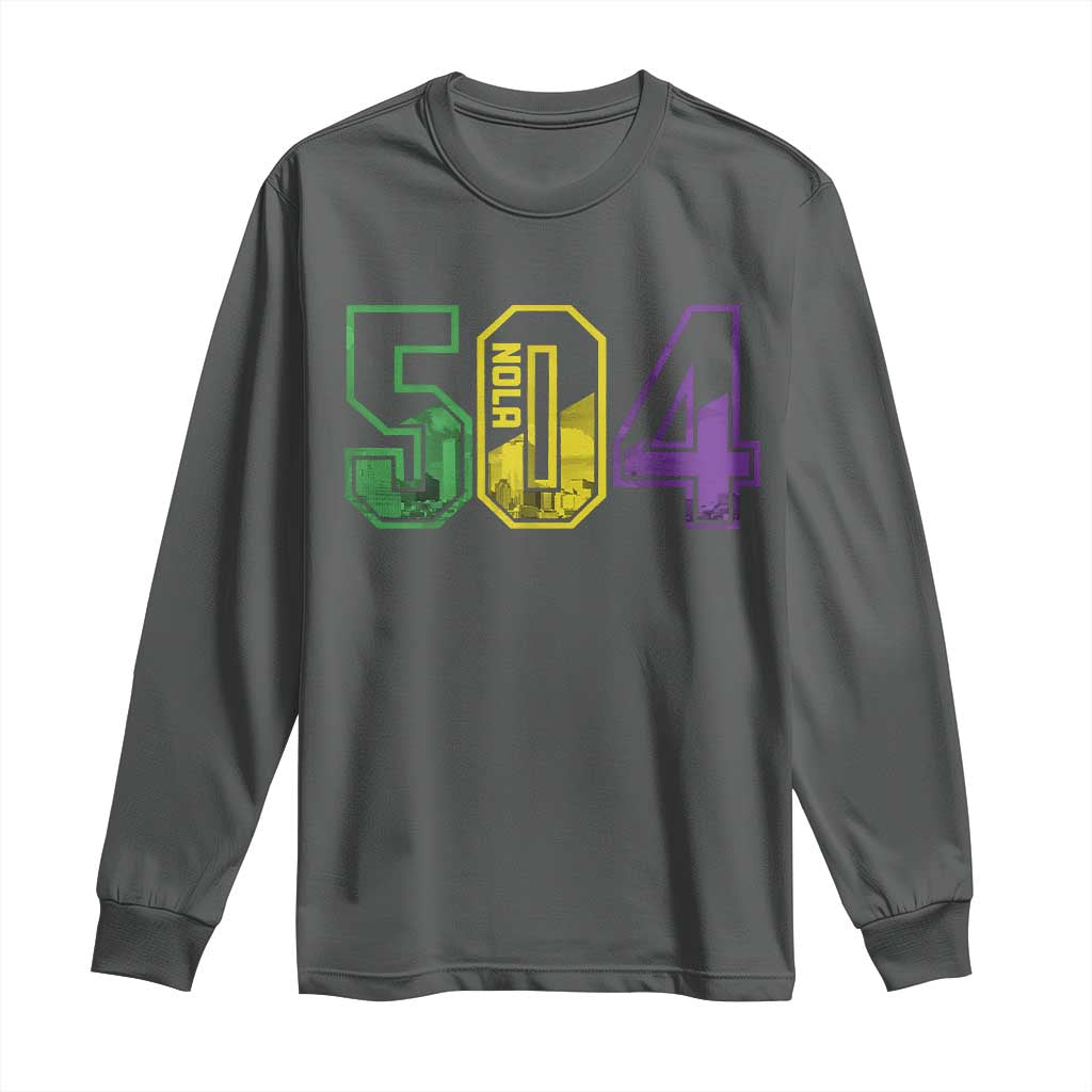 Mardi Gras 504 Nola New Orleans Louisiana LA Long Sleeve Shirt