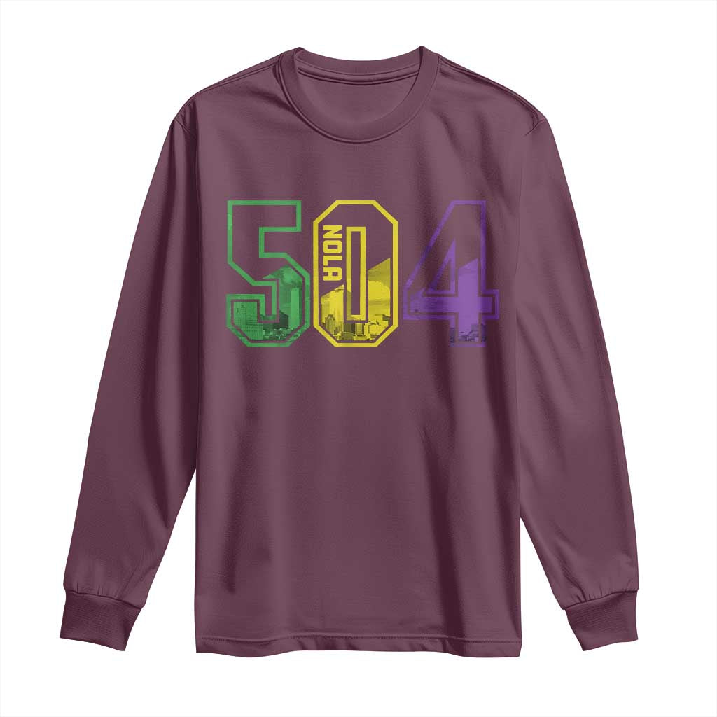 Mardi Gras 504 Nola New Orleans Louisiana LA Long Sleeve Shirt