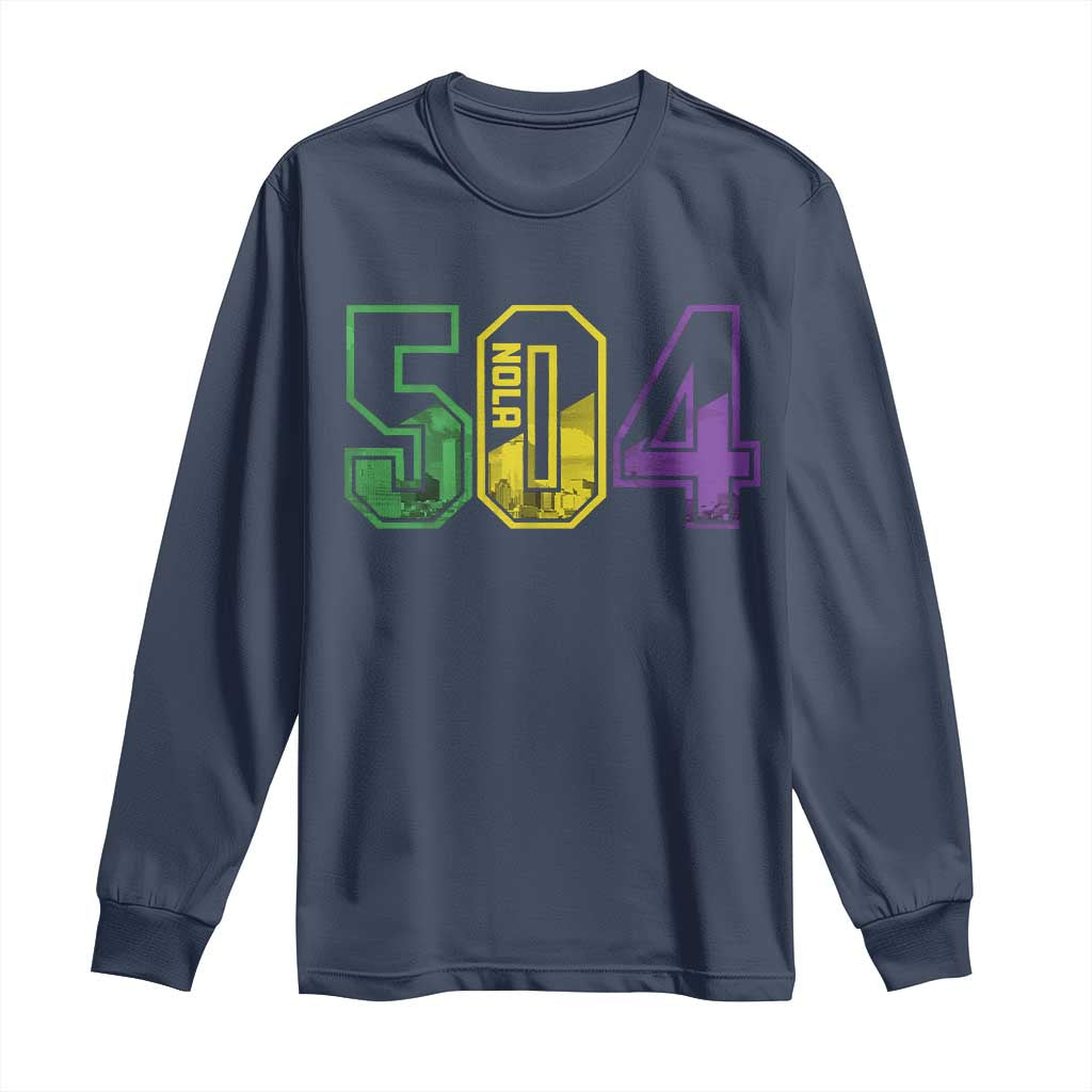 Mardi Gras 504 Nola New Orleans Louisiana LA Long Sleeve Shirt