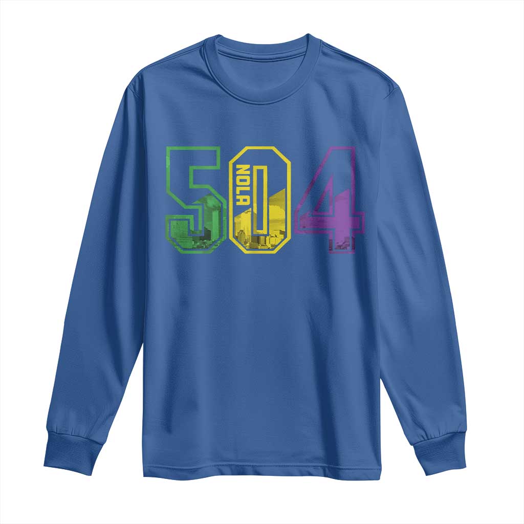 Mardi Gras 504 Nola New Orleans Louisiana LA Long Sleeve Shirt