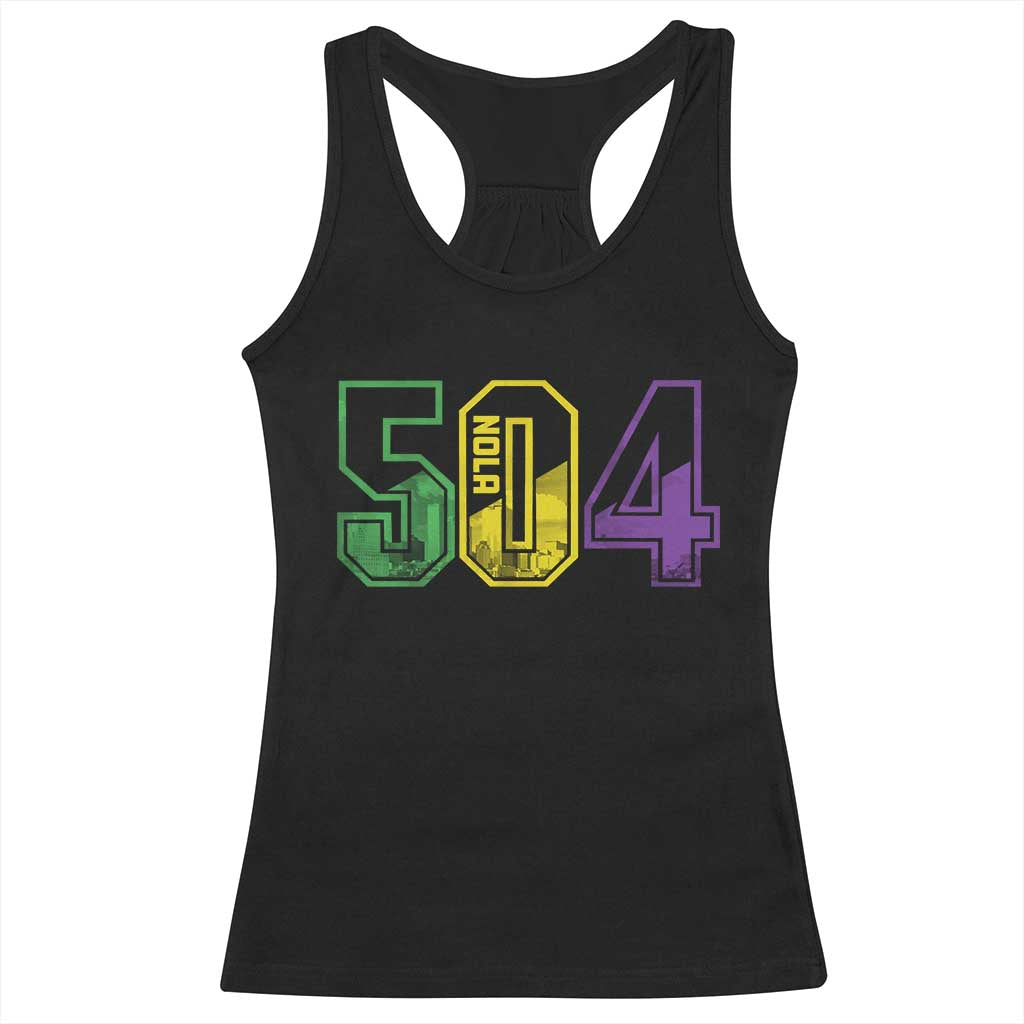 Mardi Gras 504 Nola New Orleans Louisiana LA Racerback Tank Top
