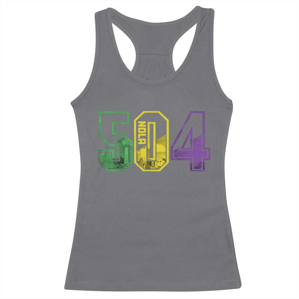Mardi Gras 504 Nola New Orleans Louisiana LA Racerback Tank Top