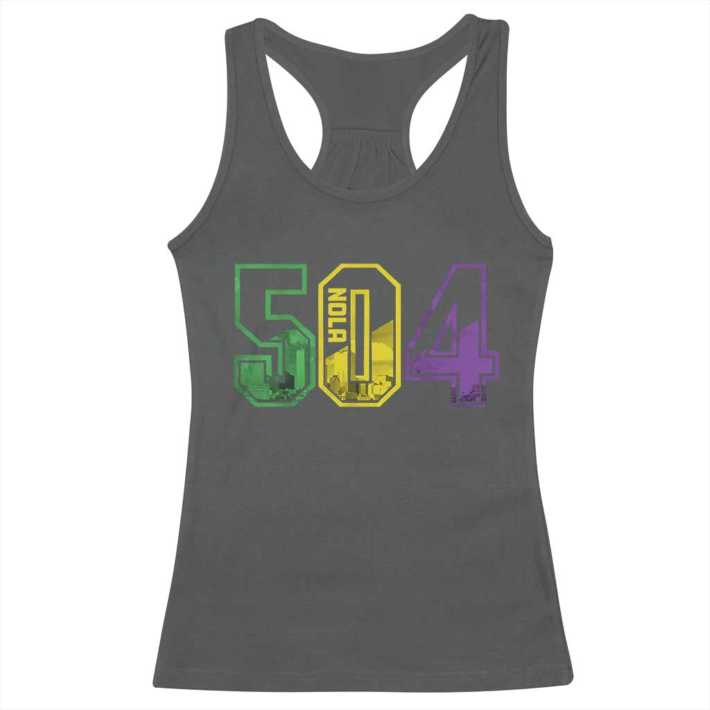 Mardi Gras 504 Nola New Orleans Louisiana LA Racerback Tank Top