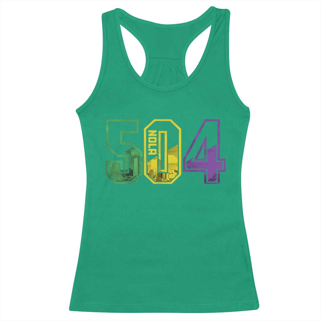 Mardi Gras 504 Nola New Orleans Louisiana LA Racerback Tank Top