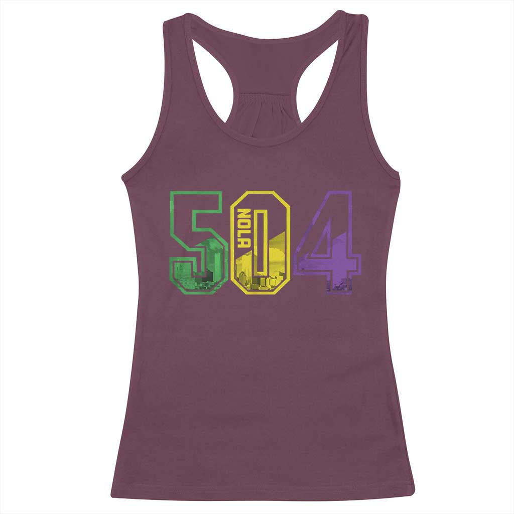 Mardi Gras 504 Nola New Orleans Louisiana LA Racerback Tank Top