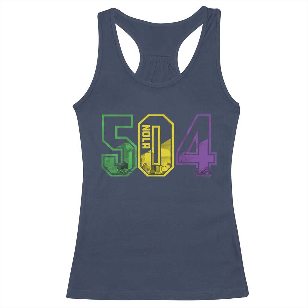 Mardi Gras 504 Nola New Orleans Louisiana LA Racerback Tank Top