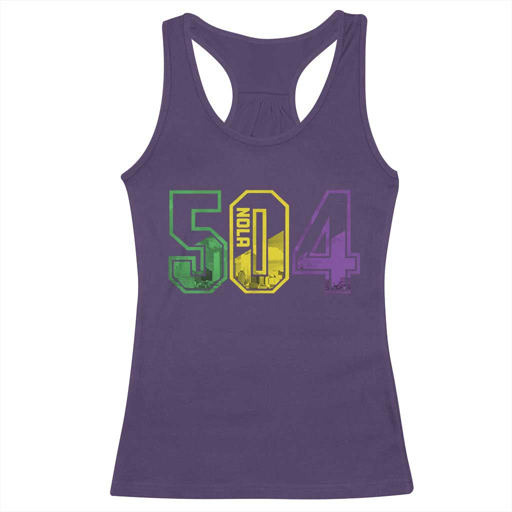 Mardi Gras 504 Nola New Orleans Louisiana LA Racerback Tank Top