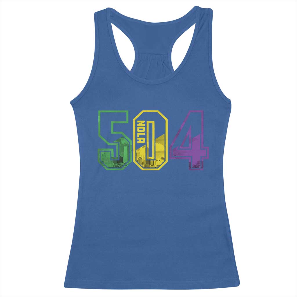 Mardi Gras 504 Nola New Orleans Louisiana LA Racerback Tank Top