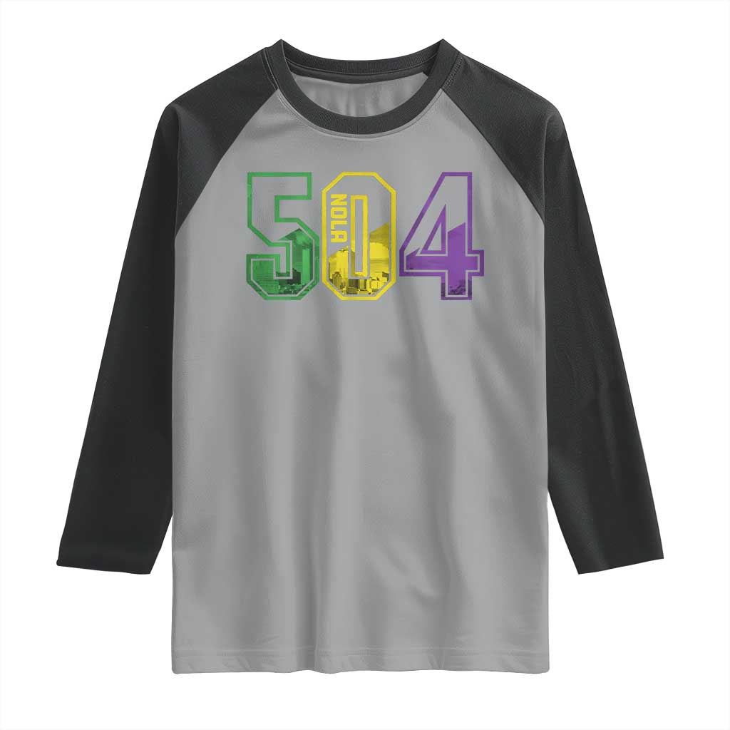 Mardi Gras 504 Nola New Orleans Louisiana LA Raglan Shirt