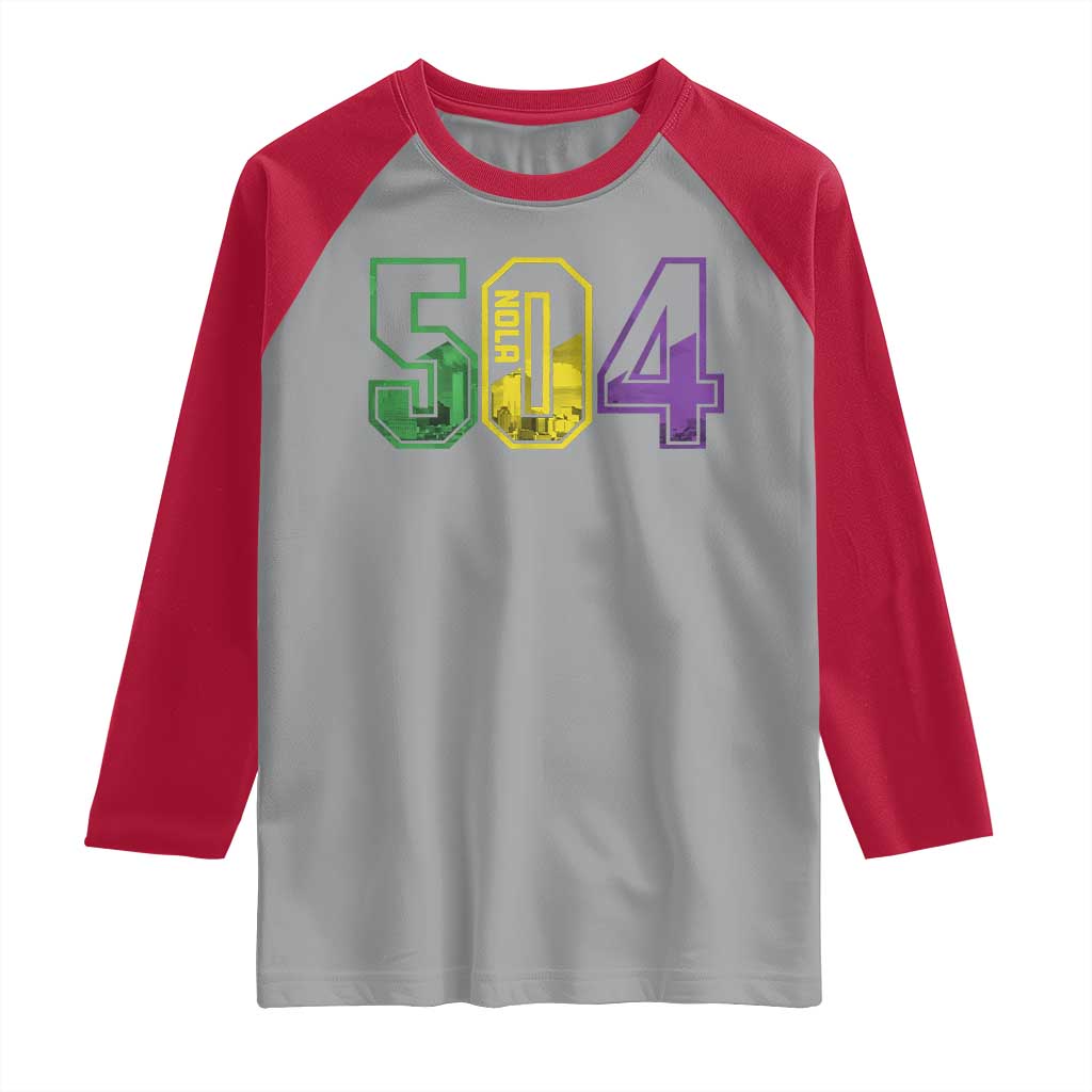 Mardi Gras 504 Nola New Orleans Louisiana LA Raglan Shirt