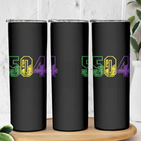 Mardi Gras 504 Nola New Orleans Louisiana LA Skinny Tumbler