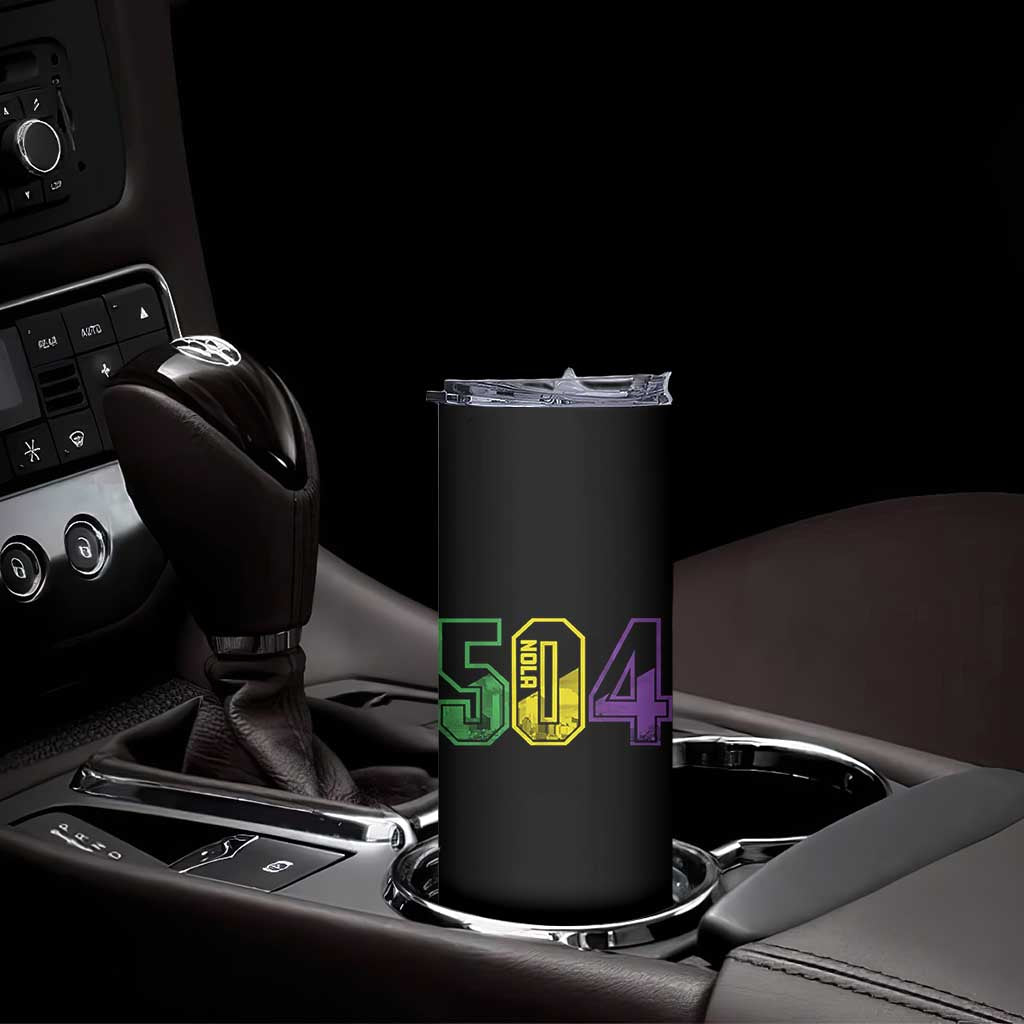 Mardi Gras 504 Nola New Orleans Louisiana LA Skinny Tumbler