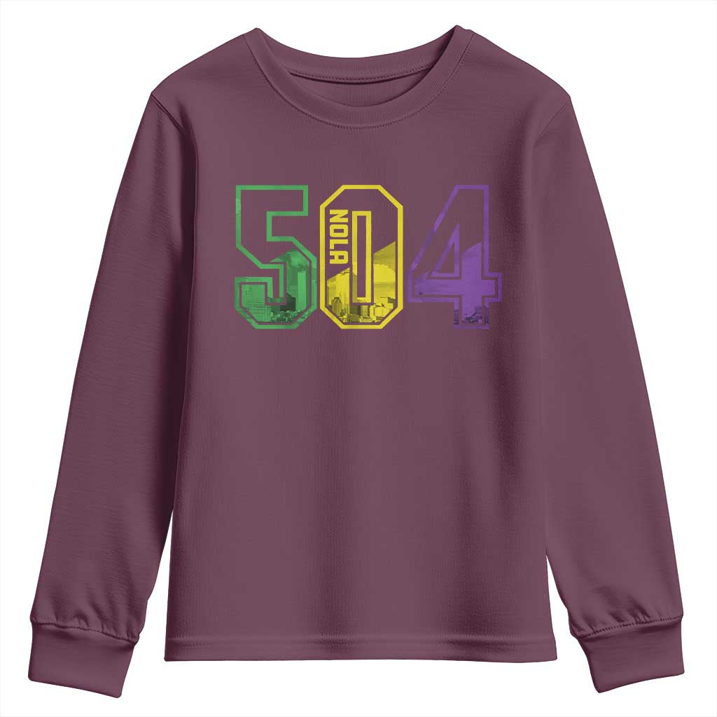 Mardi Gras 504 Nola New Orleans Louisiana LA Youth Sweatshirt