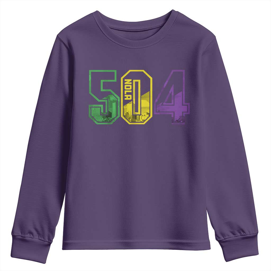 Mardi Gras 504 Nola New Orleans Louisiana LA Youth Sweatshirt