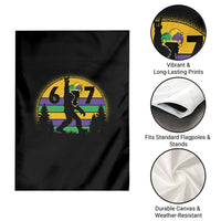 Funny Bigfoot 67 Mardi Gras Garden Flag Sasquatch Parade Jester Hat