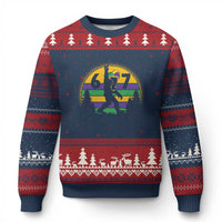 Funny Bigfoot 67 Mardi Gras Ugly Christmas Sweater Sasquatch Parade Jester Hat
