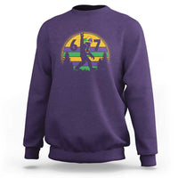 Funny Bigfoot 67 Mardi Gras Sweatshirt Sasquatch Parade Jester Hat