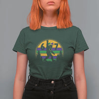 Funny Bigfoot 67 Mardi Gras T Shirt For Women Sasquatch Parade Jester Hat