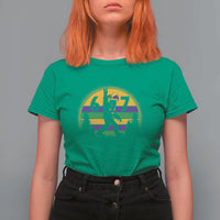 Funny Bigfoot 67 Mardi Gras T Shirt For Women Sasquatch Parade Jester Hat