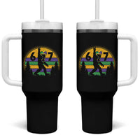 Funny Bigfoot 67 Mardi Gras Tumbler With Handle Sasquatch Parade Jester Hat