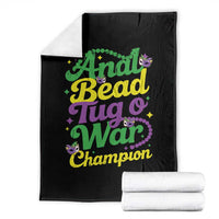 Funny Anal Bead Tug O War Mardi Gras Throw Blanket Fat Tuesday Carnival Adult Humor