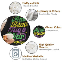 Funny Anal Bead Tug O War Mardi Gras Throw Blanket Fat Tuesday Carnival Adult Humor