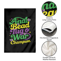 Funny Anal Bead Tug O War Mardi Gras Garden Flag Fat Tuesday Carnival Adult Humor