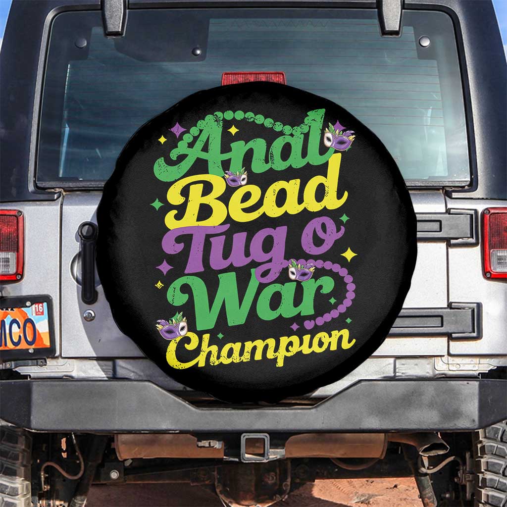 Funny Anal Bead Tug O War Mardi Gras Spare Tire Cover Fat Tuesday Carnival Adult Humor