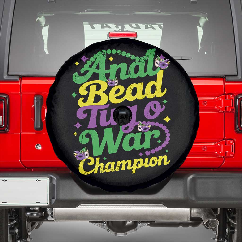 Funny Anal Bead Tug O War Mardi Gras Spare Tire Cover Fat Tuesday Carnival Adult Humor