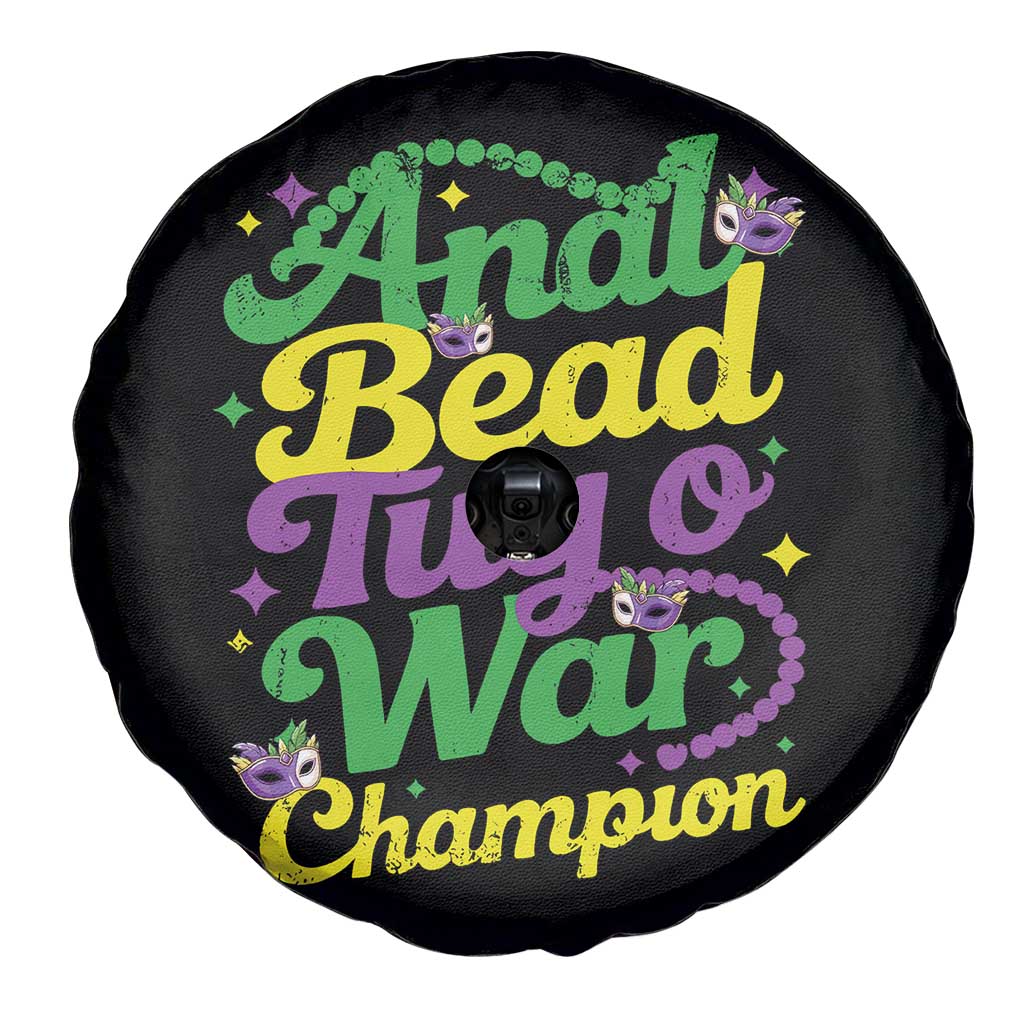 Funny Anal Bead Tug O War Mardi Gras Spare Tire Cover Fat Tuesday Carnival Adult Humor