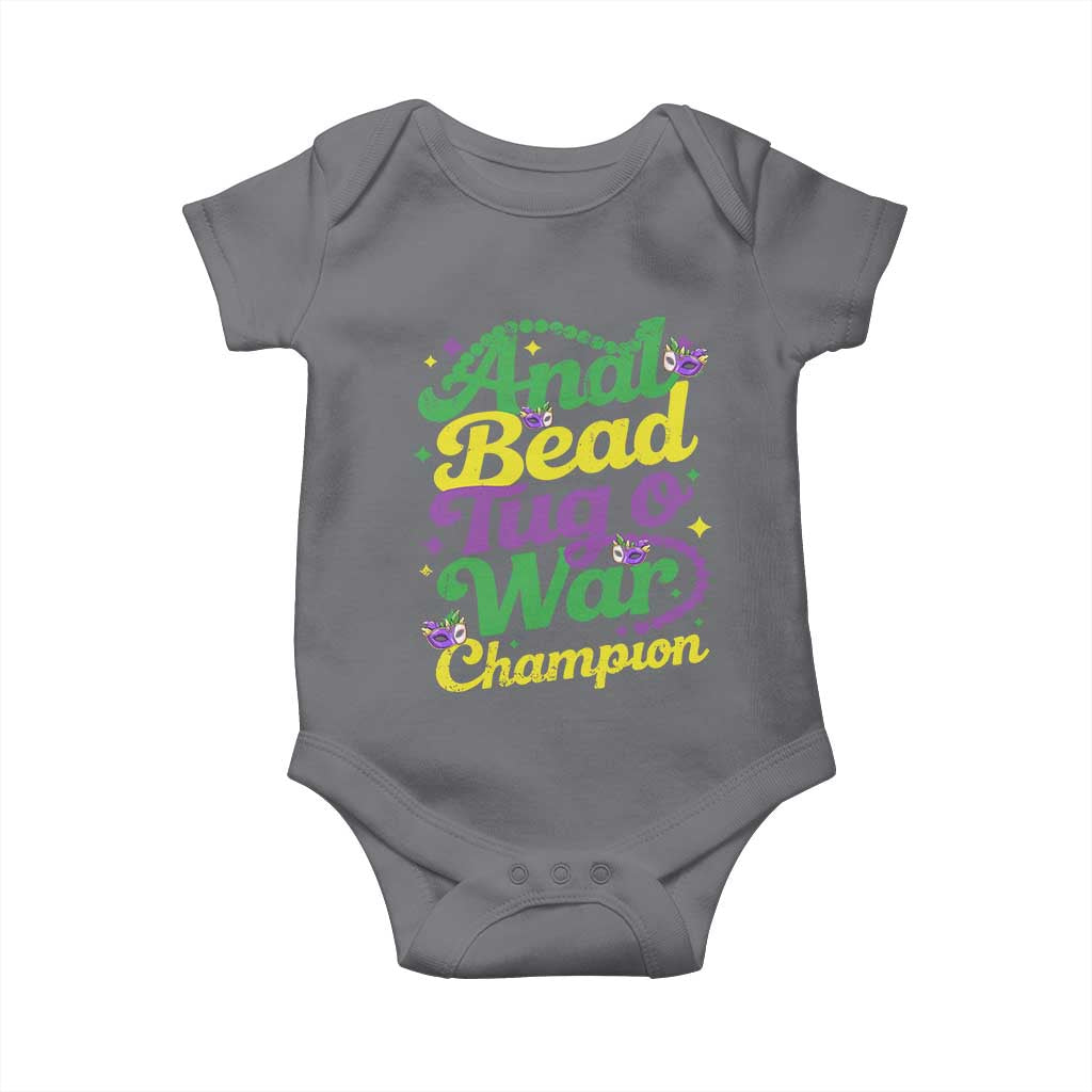 Funny Anal Bead Tug O War Mardi Gras Baby Onesie Fat Tuesday Carnival Adult Humor