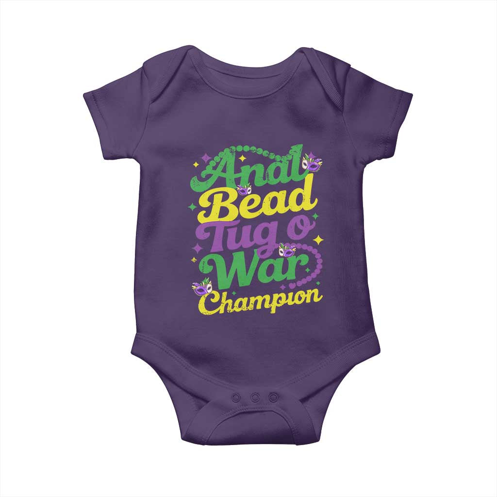 Funny Anal Bead Tug O War Mardi Gras Baby Onesie Fat Tuesday Carnival Adult Humor