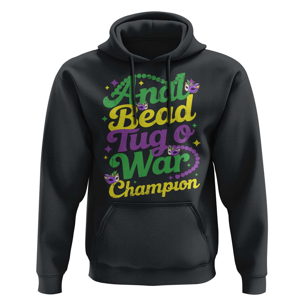 Funny Anal Bead Tug O War Mardi Gras Hoodie Fat Tuesday Carnival Adult Humor