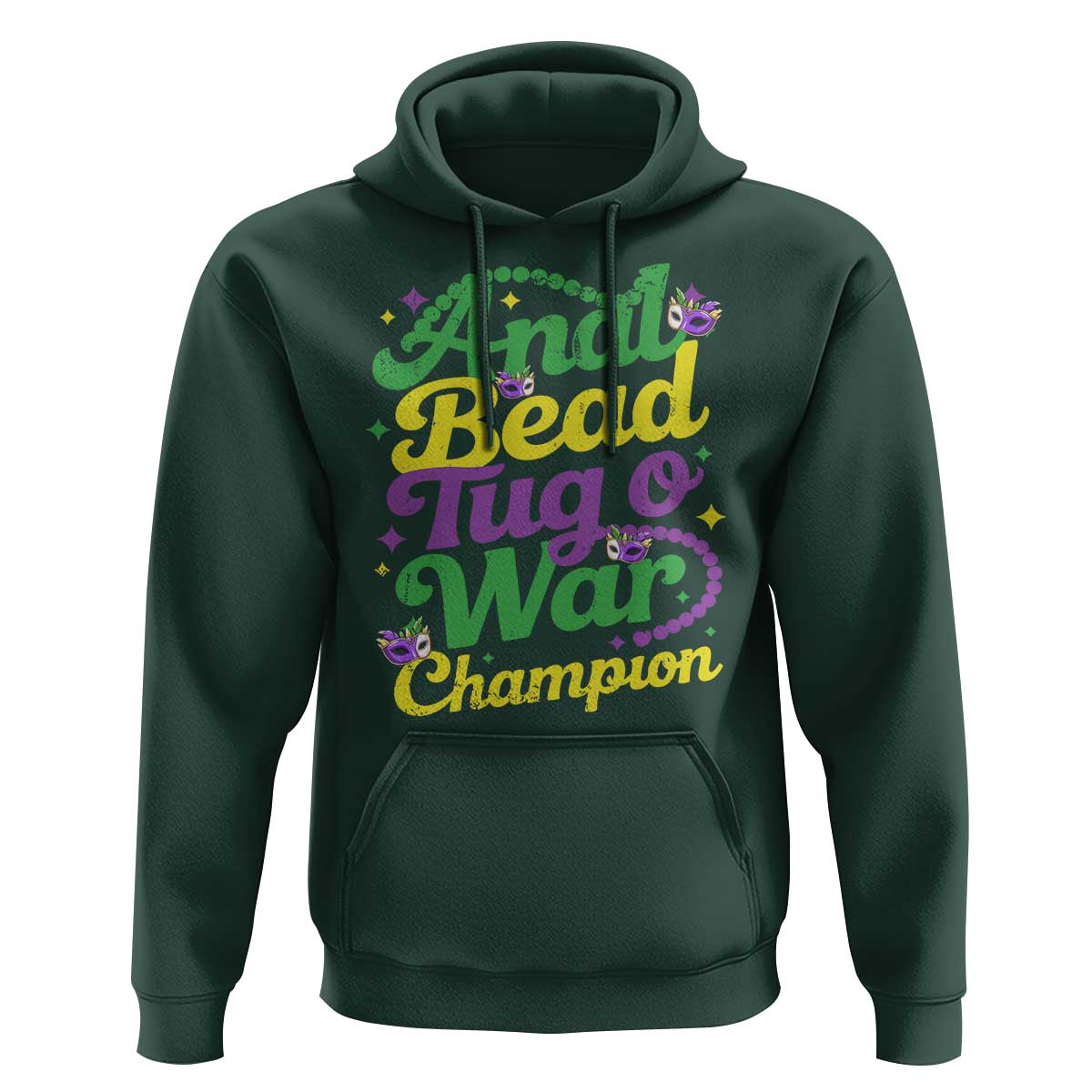 Funny Anal Bead Tug O War Mardi Gras Hoodie Fat Tuesday Carnival Adult Humor