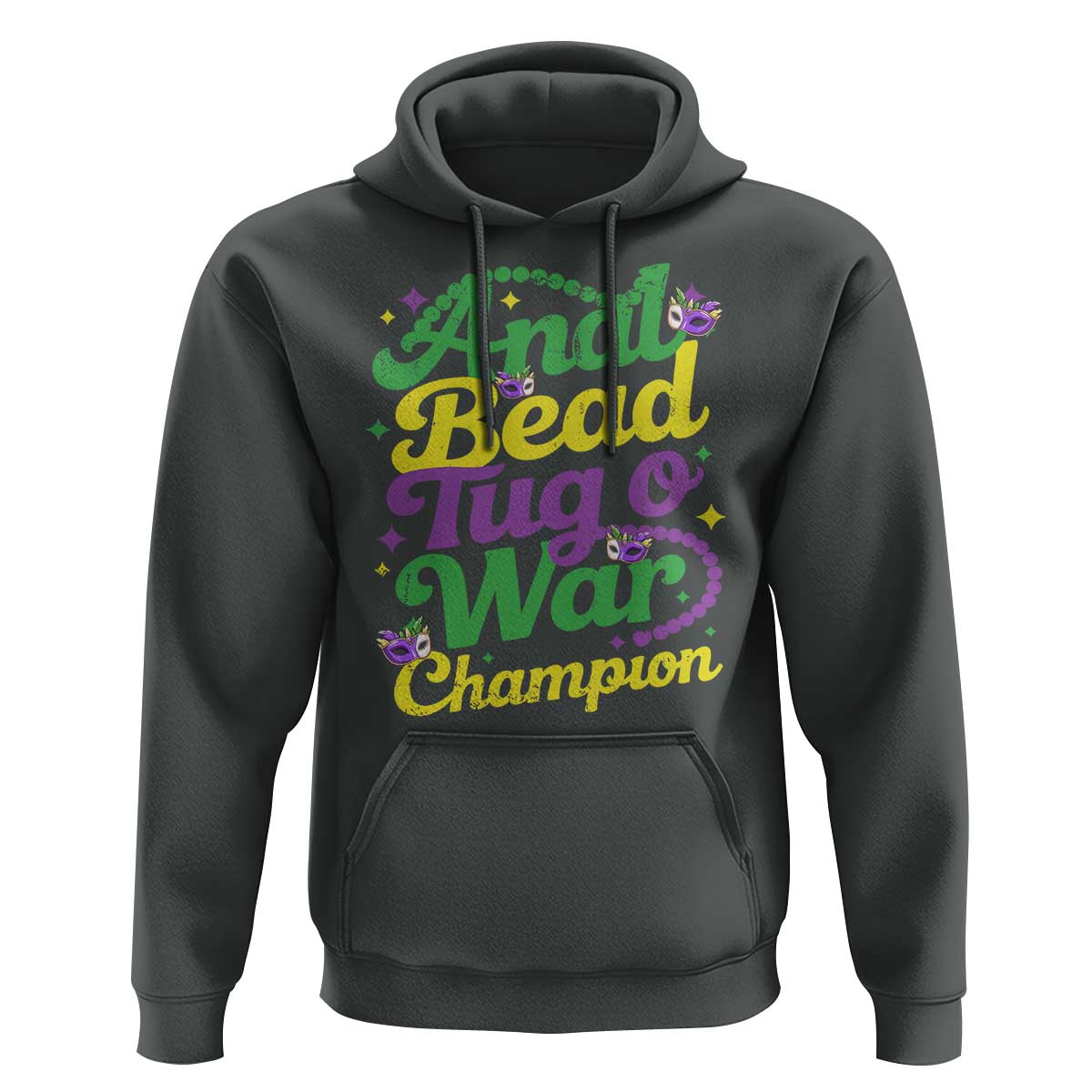 Funny Anal Bead Tug O War Mardi Gras Hoodie Fat Tuesday Carnival Adult Humor
