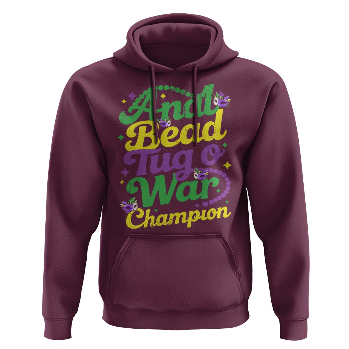 Funny Anal Bead Tug O War Mardi Gras Hoodie Fat Tuesday Carnival Adult Humor