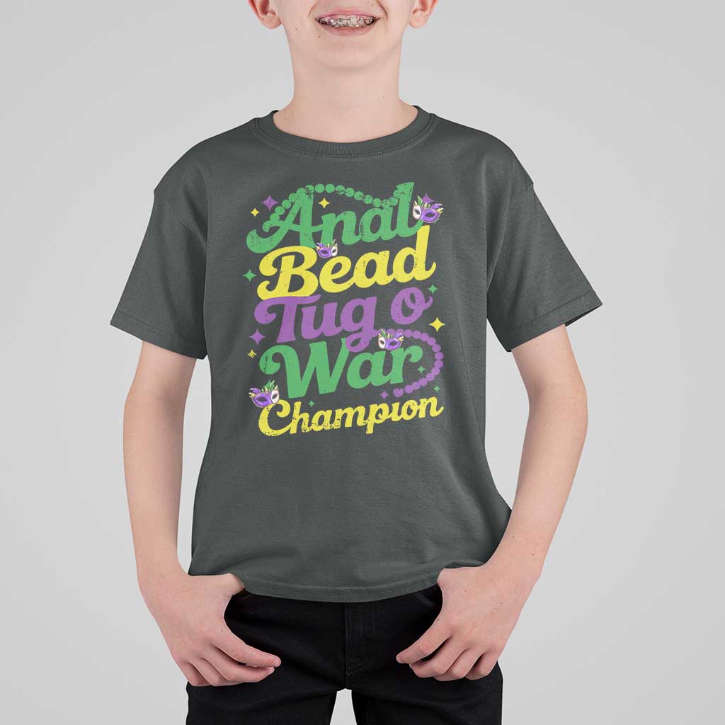 Funny Anal Bead Tug O War Mardi Gras T Shirt For Kid Fat Tuesday Carnival Adult Humor