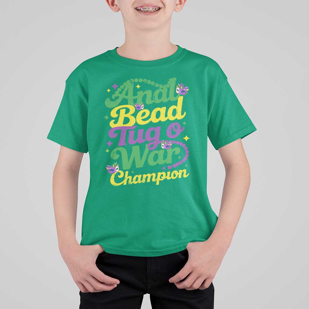 Funny Anal Bead Tug O War Mardi Gras T Shirt For Kid Fat Tuesday Carnival Adult Humor