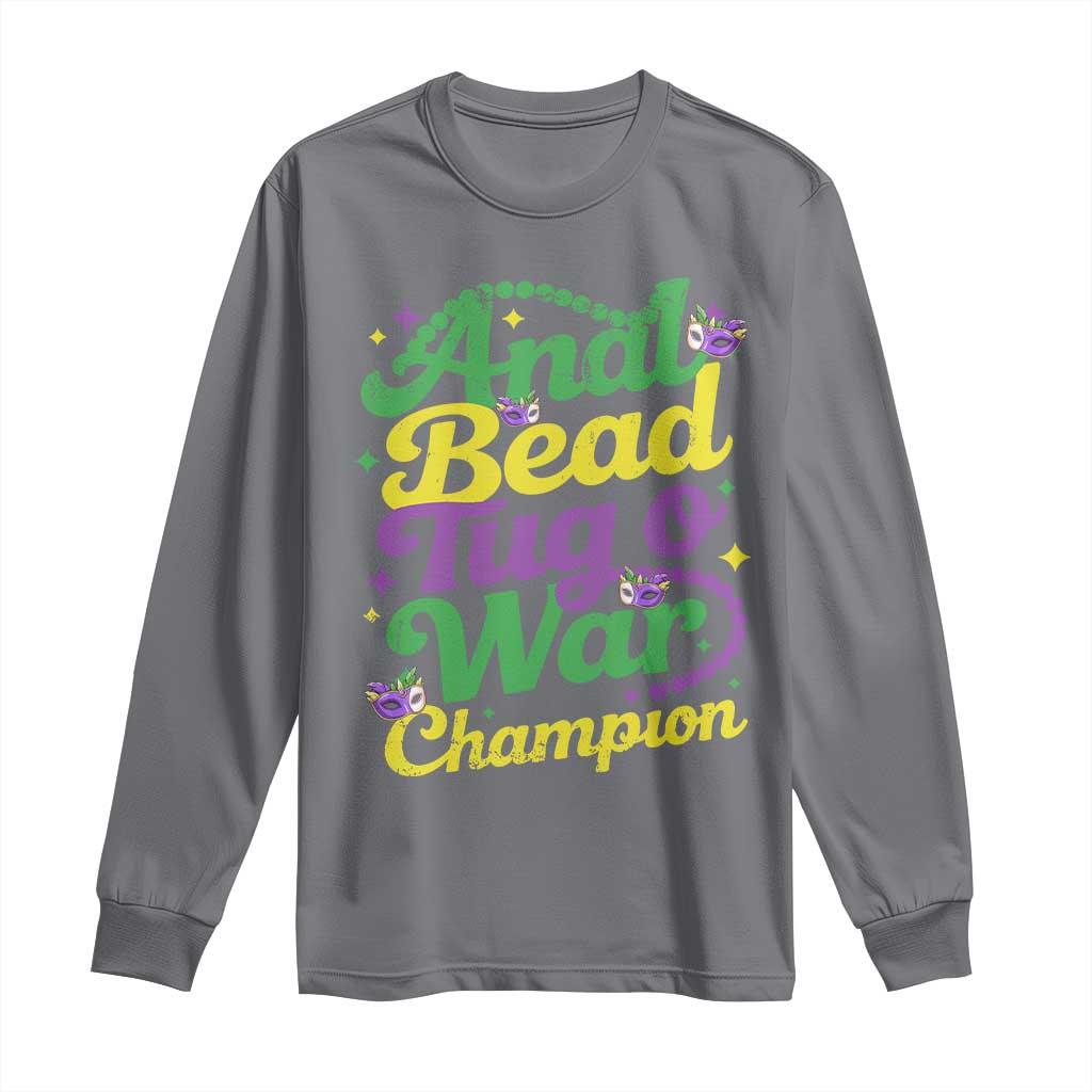 Funny Anal Bead Tug O War Mardi Gras Long Sleeve Shirt Fat Tuesday Carnival Adult Humor