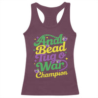 Funny Anal Bead Tug O War Mardi Gras Racerback Tank Top Fat Tuesday Carnival Adult Humor
