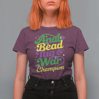 Funny Anal Bead Tug O War Mardi Gras T Shirt For Women Fat Tuesday Carnival Adult Humor